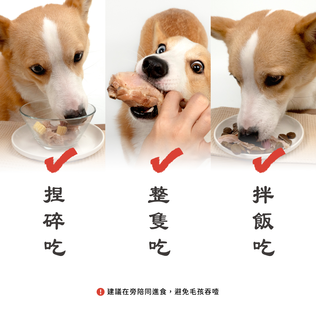 <b>機能食材入菜，營養滿分！</b><b> </b> ▸完全去皮，清爽不油膩 ▸真空常溫保存，開封即食 ▸內含高壓燉煮脆骨 (建議陪同進食，避免毛孩吞噎) ☑0%鹽、0%色素、0%防腐劑 ☑HACCP、ISO22000安心雙認證